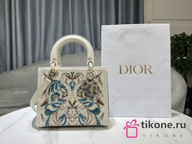 Dior Meidum Lady Bag White 15629 - 24x20x11cm - 1