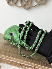 Chanel Classic Lamskin Two Sided Green - 15.5×25.5×6.5cm - 3