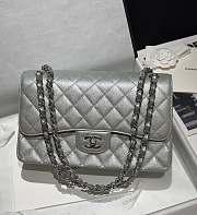 Chanel Large Classic Silver Bling Bling Caviar Bag - 30x19.510cm - 2