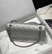 Chanel Large Classic Silver Bling Bling Caviar Bag - 30x19.510cm - 6