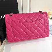 Chanel Large Classic Pink Silver Lamskin Bag - 30x19.5x10cm - 2