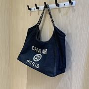 Chanel Shopping Bag Denim Dark Blue - 40×30×20cm - 5