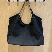 Chanel Shopping Bag Denim Dark Blue - 40×30×20cm - 4