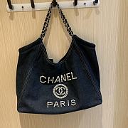 Chanel Shopping Bag Denim Dark Blue - 40×30×20cm - 3