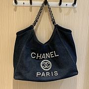 Chanel Shopping Bag Denim Dark Blue - 40×30×20cm - 2