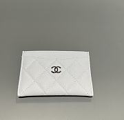 Chanel Classic Card Holder Caviar Silver White - 7.5x11.2x0.5cm - 4