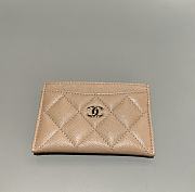 Chanel Classic Card Holder Caviar Gold Beige - 7.5x11.2x0.5cm - 1