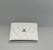 Chanel Classic Card Holder Caviar Gold White - 7.5x11.2x0.5cm - 1