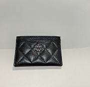 Chanel Classic Card Holder Caviar Silver Black - 7.5x11.2x0.5cm - 1