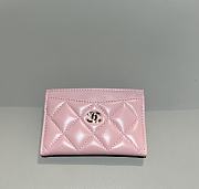 Chanel Classic Card Holder Lamskin Gold Pink - 7.5x11.2x0.5cm - 1