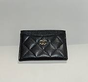 Chanel Classic Card Holder Caviar Gold Black - 7.5x11.2x0.5cm - 1