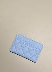 Chanel Classic Card Holder Caviar Silver Blue - 7.5x11.2x0.5cm - 4