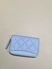 Chanel Classic Zipped Coin Purse Caviar Silver Blue - 7.5x11x2cm - 2