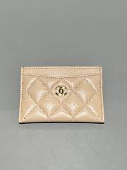 Chanel Classic Card Holder Caviar Gold Light Beige - 7.5x11.2x0.5cm - 1