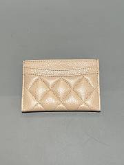 Chanel Classic Card Holder Caviar Gold Light Beige - 7.5x11.2x0.5cm - 3