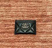 Chanel 19 Card Holder Lambskin Gold Black - 7.5x11.2x0.5cm - 1