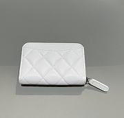 Chanel Classic Zipped Coin Purse Caviar Silver White - 7.5x11x2cm - 3