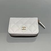 Chanel Classic Zipped Coin Purse Caviar Gold White - 7.5x11x2cm - 1