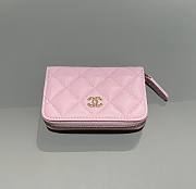 Chanel Classic Zipped Coin Purse Caviar Gold Light Pink - 7.5x11x2cm - 1