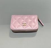 Chanel Classic Zipped Coin Purse Lamskin Gold Light Pink - 7.5x11x2cm - 1