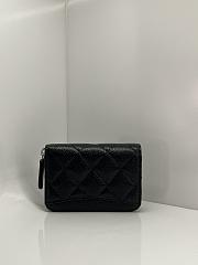 Chanel Classic Zipped Coin Purse Caviar Silver Black - 7.5x11x2cm - 2