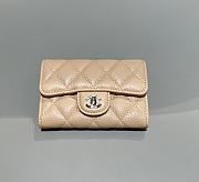 Chanel Classic Flap Card Holder Caviar Silver Light Beige - 7.5x11.3x2.1cm - 1