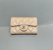 Chanel Classic Flap Card Holder Caviar Gold Light Beige - 7.5x11.3x2.1cm - 1