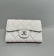 Chanel Classic Flap Card Holder Caviar Gold White - 7.5x11.3x2.1cm - 1