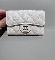 Chanel Classic Flap Card Holder Caviar Gold White - 7.5x11.3x2.1cm - 4