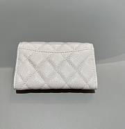 Chanel Classic Flap Card Holder Caviar Gold White - 7.5x11.3x2.1cm - 3