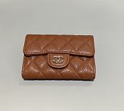 Chanel Classic Flap Card Holder Caviar Gold Brown - 7.5x11.3x2.1cm - 1