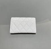 Chanel Classic Flap Card Holder Caviar Silver White - 7.5x11.3x2.1cm - 3