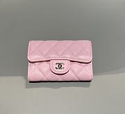 Chanel Classic Flap Card Holder Caviar Gold Pink - 7.5x11.3x2.1cm - 1