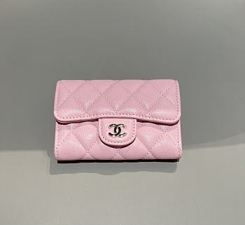 Chanel Classic Flap Card Holder Caviar Gold Pink - 7.5x11.3x2.1cm