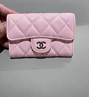 Chanel Classic Flap Card Holder Caviar Gold Pink - 7.5x11.3x2.1cm - 3