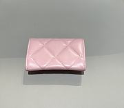 Chanel 19 Flap Card Holder Lambskin Gold Pink - 7.5x11.3x2.1cm - 5