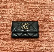 Chanel 19 Flap Card Holder Lambskin Gold Black - 7.5x11.3x2.1cm - 3