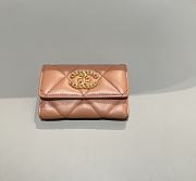 Chanel 19 Flap Card Holder Lambskin Gold Beige - 7.5x11.3x2.1cm - 1