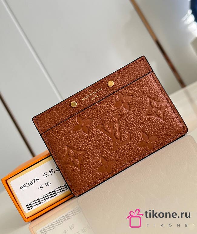 LV Card Holder Monogram Empreinte Leather Brown M83678 - 11x7.5x0.4cm - 1