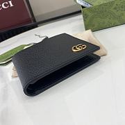 Gucci GG Marmont Bi Fold Card Case Wallet Black Gold Hardware - 10x10cm - 6