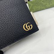 Gucci GG Marmont Bi Fold Card Case Wallet Black Gold Hardware - 10x10cm - 2