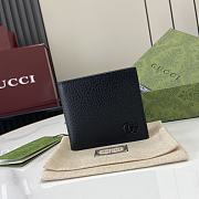 Gucci GG Marmont Bi Fold Card Case Wallet Black Black Hardware - 10x10cm - 1