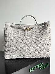 Bottega Veneta Large Andiamo Intrecciato Suede Gray - 42x35x18cm - 1