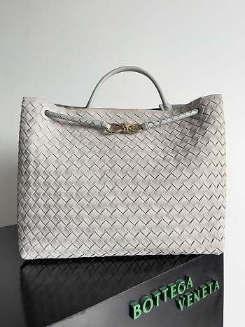 Bottega Veneta Large Andiamo Intrecciato Suede Gray - 42x35x18cm