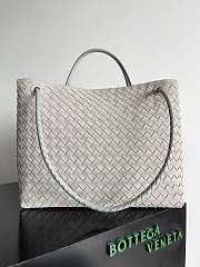 Bottega Veneta Large Andiamo Intrecciato Suede Gray - 42x35x18cm - 5