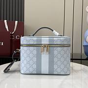 Gucci Ophidia Medium Travel Bag Dusty Blue GG Canvas - 25x17.5x15cm - 6