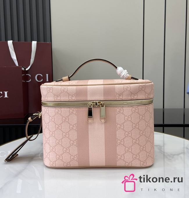 Gucci Ophidia Medium Travel Bag Dusty Pink GG Canvas - 25x17.5x15cm - 1