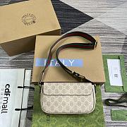 Gucci Ophidia Mini Bag Beige and Oatmeal GG - 22x13x4cm - 5