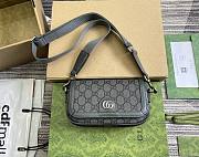 Gucci Ophidia Super Mini Shoulder Gray and Ebony GG - 18.5x10x5.5cm - 1