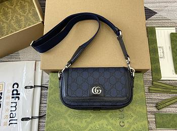 Gucci Ophidia Super Mini Shoulder Blue and Ebony GG - 18.5x10x5.5cm